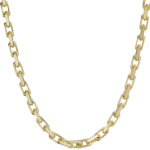 Chunky Box Link Chain Necklace 14K Solid Yellow Gold