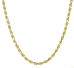 Rope Chain Necklace 14K Yellow Gold - Solid