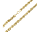 Rope Chain Necklace 14K Yellow Gold - Hollow - Image 2