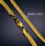 5mm Gold Herringbone Chain Necklace - Image 3