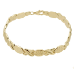 Diamond Cut Hugs & Kisses Bracelet 14K Yellow Gold