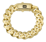 Monaco Chain Miami Cuban Royal Plain Link Bracelet Lock 10K Yellow Gold - Hollow