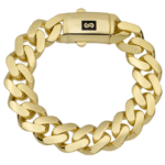 Monaco Chain Miami Cuban Royal Plain Link Bracelet Lock 10K Yellow Gold - Hollow