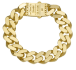 Monaco Chain Miami Cuban Royal Plain Link Bracelet Lock 10K Yellow Gold - Hollow - Image 2