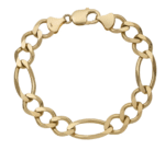 Figaro Link Bracelet 14K Yellow Gold - Solid