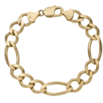 Figaro Link Bracelet 14K Yellow Gold - Solid
