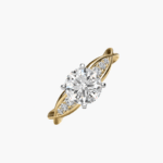 Delicate Twist Petite Diamond Engagement Ring in 14k Yellow Gold - Image 2