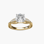 Delicate Twist Petite Diamond Engagement Ring in 14k Yellow Gold