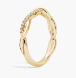 Petite Twist Diamond Anniversary Ring in 14k Yellow Gold - Image 2