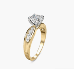 Bow-Tie Engagement Ring With Channel Set Round Diamonds In 14K Yellow Gold - Image 2