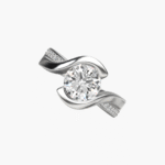 Intertwined Bypass Tension Engagement Ring In Platinum