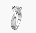 Intertwined Bypass Tension Engagement Ring In Platinum - Image 2