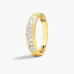 Slender Channel Men's Diamond Wedding Band In 14K Yellow Gold (5.50mm) - Image 2