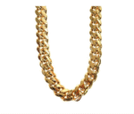 14k Yellow Gold Solid Miami Cuban Link Chain